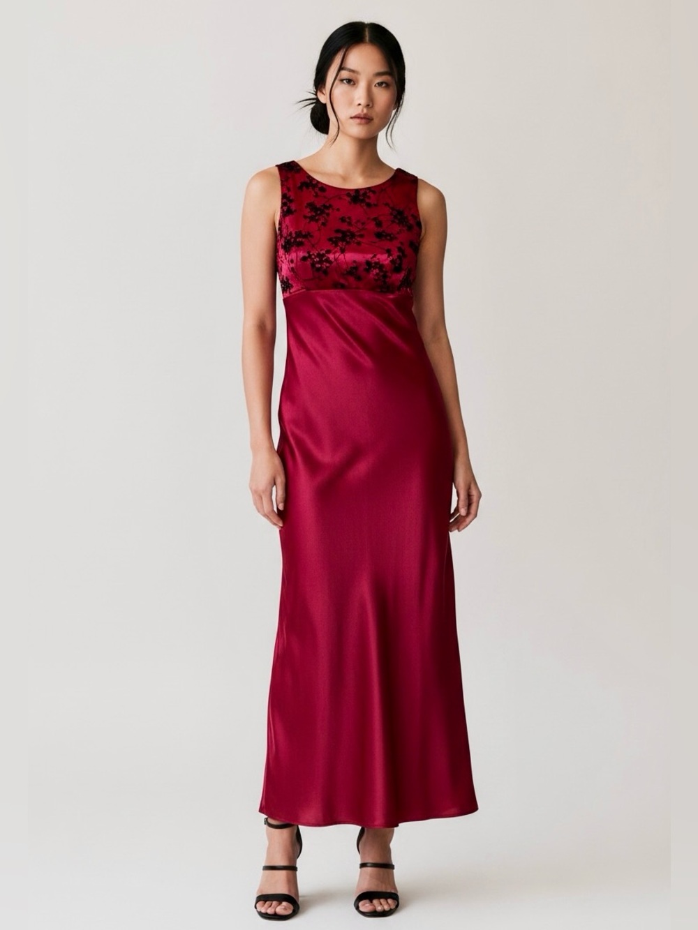 All that Jazz Corset Back Vintage 90s Y2K Red Satin Formal Slip Dress / S